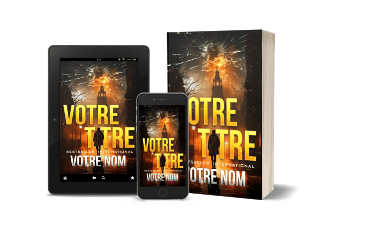 Couverture mystérieuse et captivante pour un thriller autoédité, conçue pour intriguer les lecteurs