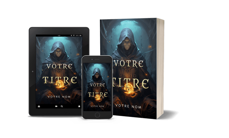 Couverture immersive et spectaculaire pour un roman de fantasy, avec un design évocateur