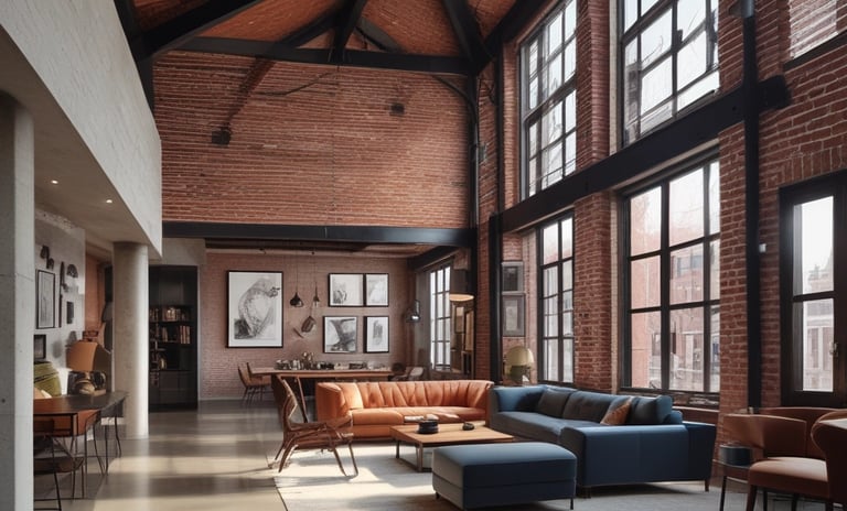 A stylish living room with contemporary furniture.