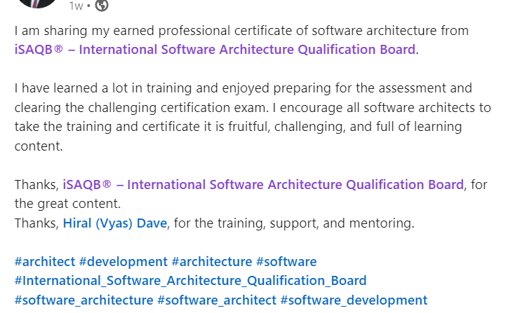 Testimonial Dec 2021 iSAQB CPSA-F training online from India