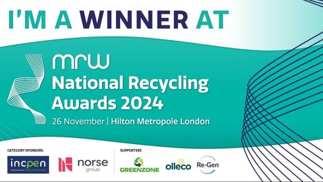 Graphic showing that Tech-Takeback won the Social Value award in the 2024 National Recycling Awards