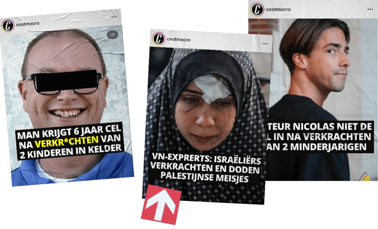 Berichtgeving van cestmocro met inconsistente censuur