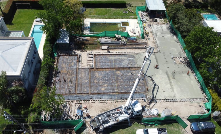a crane is working on a construction site
