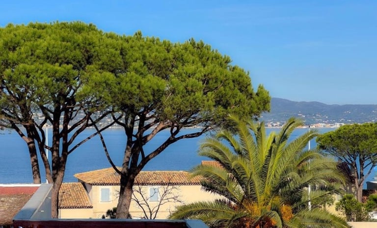 Rooftop avec vue mer dans un appartement à Saint-Tropez en location saisonnière