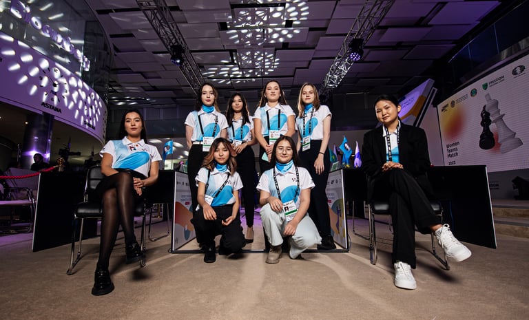 The "Kazakhstan vs The World" at World Chess Championship 2023. FIDE Chess