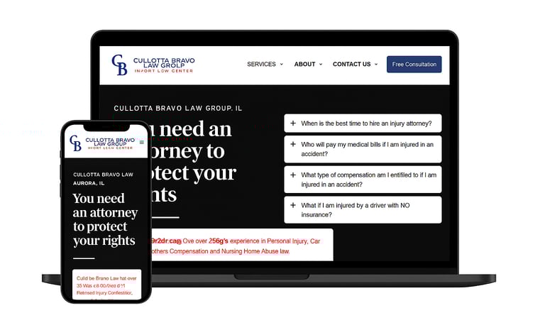 Responsive attorney website design for attorneys