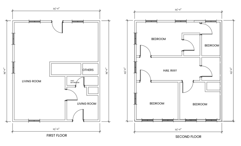 Example of a floor plan used for permit submission