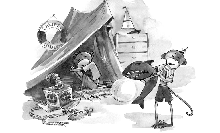 "Those Brothers" ink and watercolor series: Peace Offering by olga tenyakova