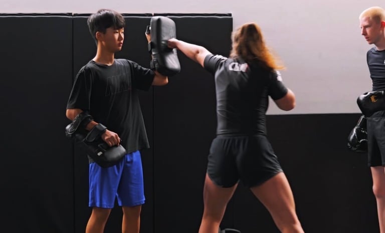 Teen and adult kickboxing class at RebelFire MMA Langley BC