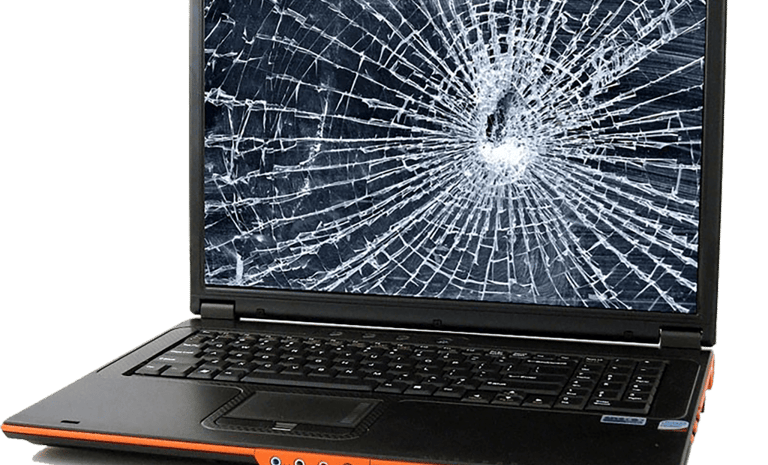 Cracked screen on laptop