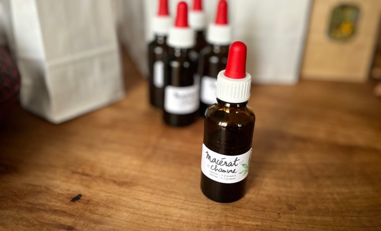 macérat de chanvre réalisé, confectionné par nous