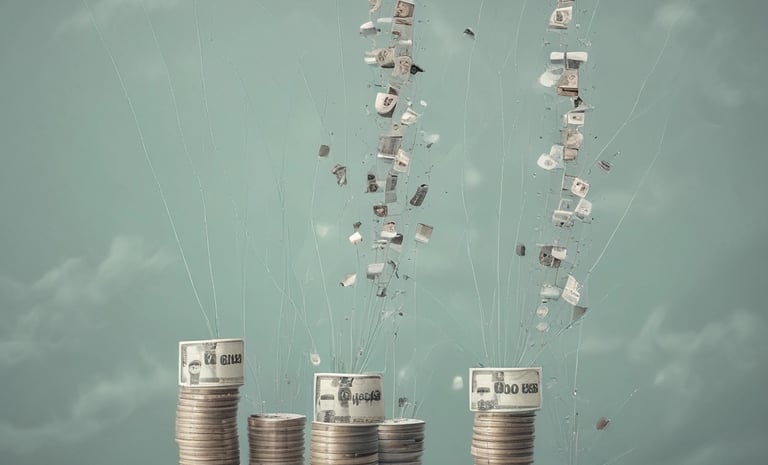 A residential property with contemporary architecture, featuring a spacious yard and large windows.