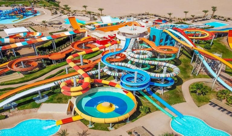 Twister water slide at Makadi Water World aqua park, Hurghada