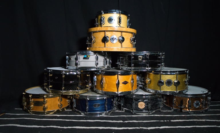 Colección de cajas profesionales para grabación baterías Miguel Drums.