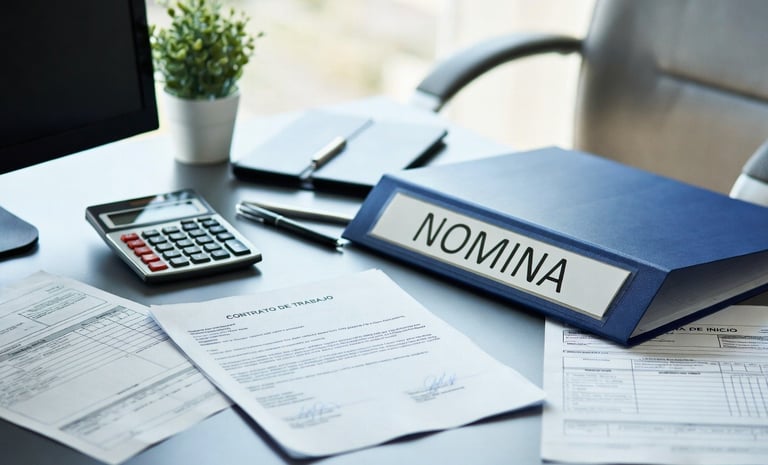 Documentos e información legal de nómina y contratos