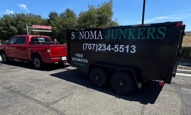 truck and trailer in a parking lot