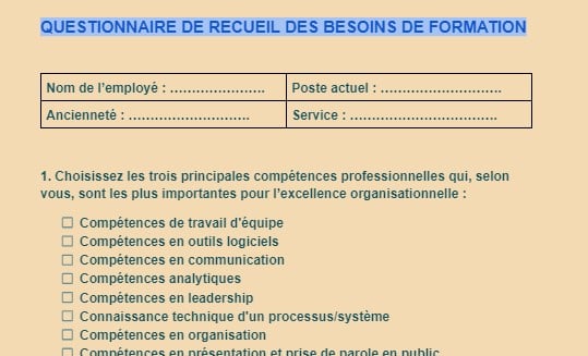 fiche de recueil des besoins individuels en formation