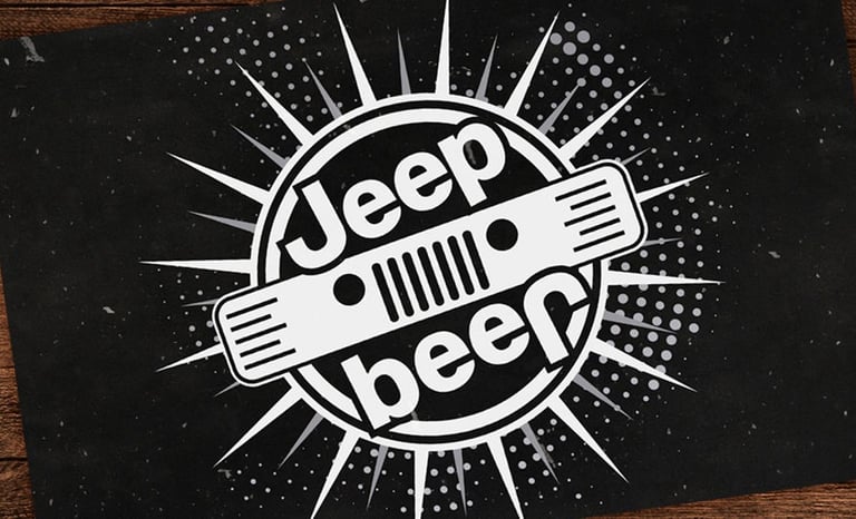 a jeep wrangling a jeep with a jeep logo on it