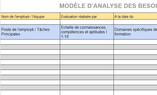 grille d'analyse des besoins de formation