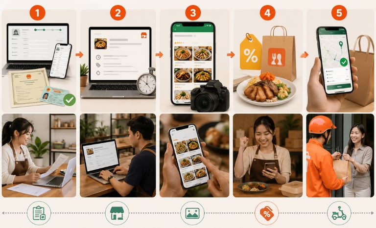 Setup gian hàng đồ ăn
