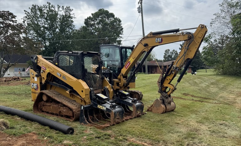 skid steer and mini excavator