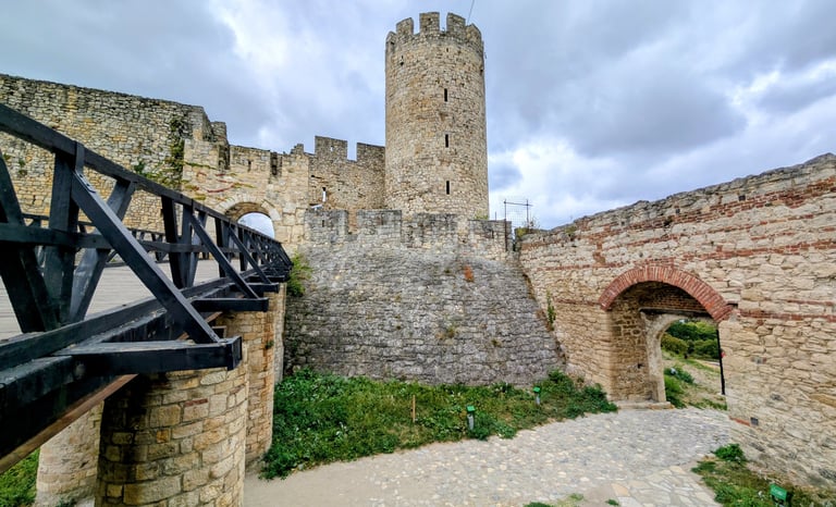 the walls and tower in Belgrade fortress in Belgrade Serbia 
