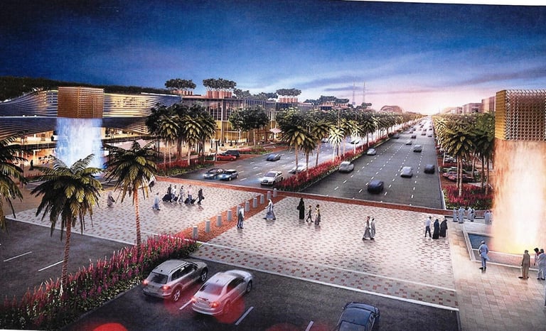 Urban development project at Sondos Prince Meshal Road Riyadh featuring engineered steel fabrication