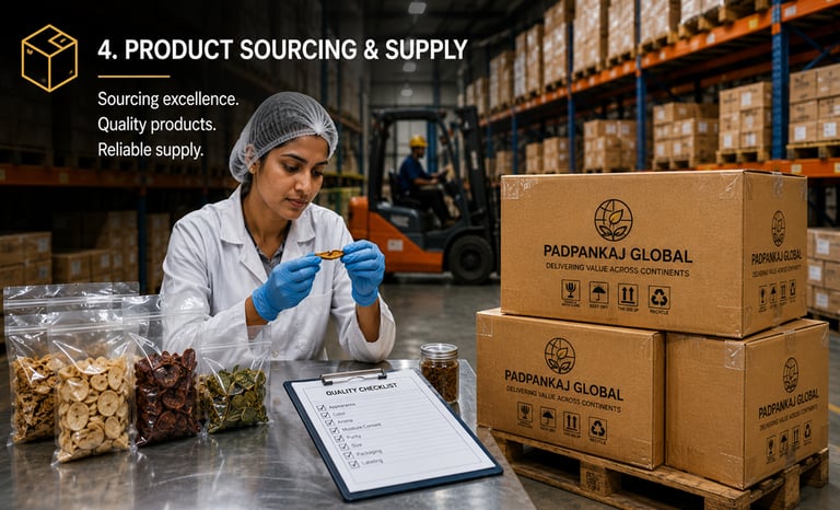 Product sourcing, quality inspection, and export-ready packaging