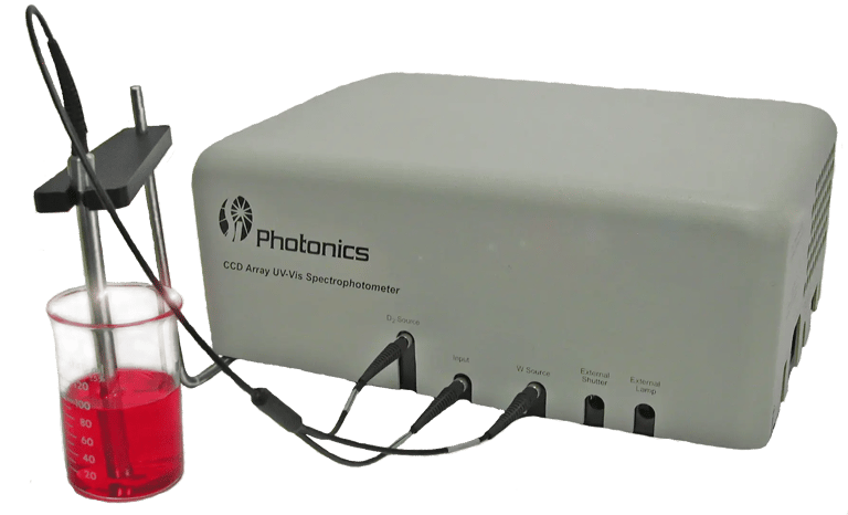 Model 440 UV-Vis spectrophotometer equipped with a dip probe sampling accessory