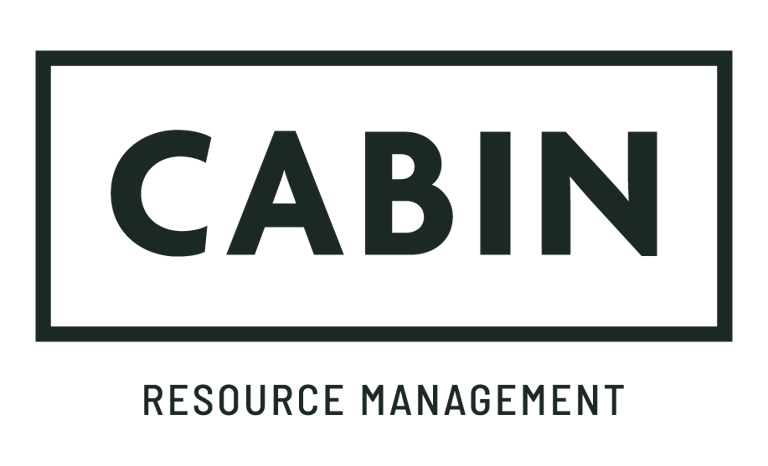 The word CABIN in a black box with resource management written underneath