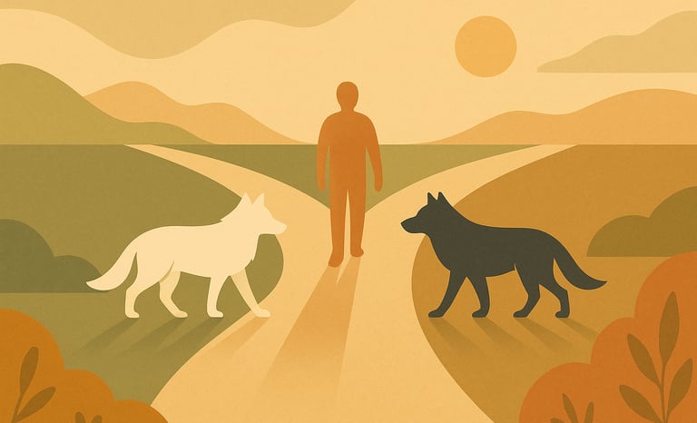 Imagen con acciones prácticas para alimentar al lobo blanco y entender al lobo negro.