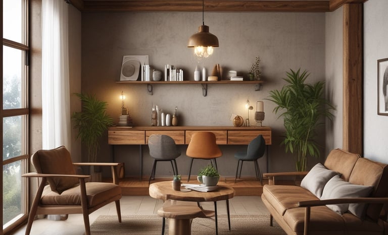 A stylish living room with contemporary furniture.