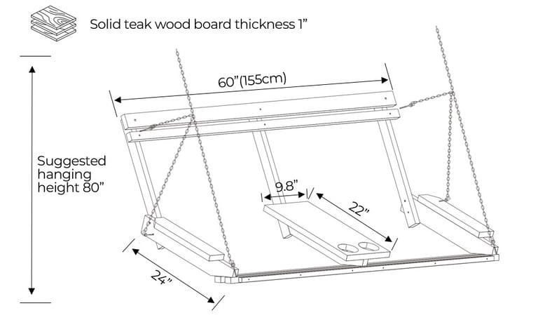 Saniwerke 5 feet double swing dimension