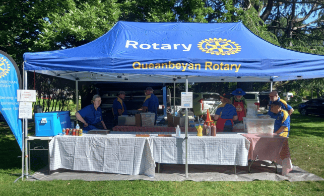 Queanbeyan club members preparing to serve the public at the Best of British car show