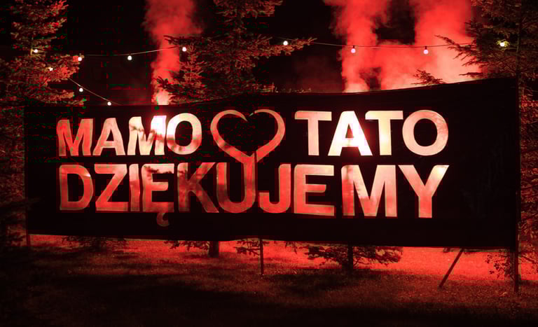 baner mamo tato dzękujemy pirotechnika