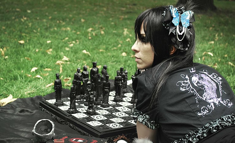 gothic lolita handmade clothes photoshoot