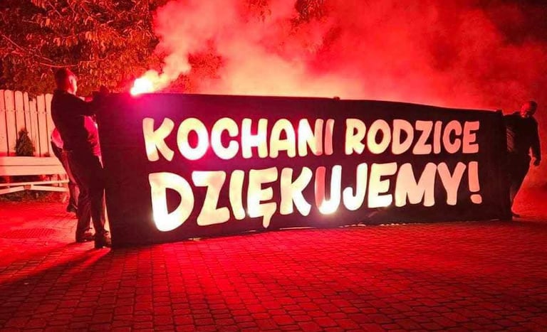 kochani rodzice dziękujemy wesele napis pirotechniczny pirofolia