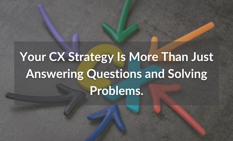 Arrows pointing to a cx strategy and methodology.