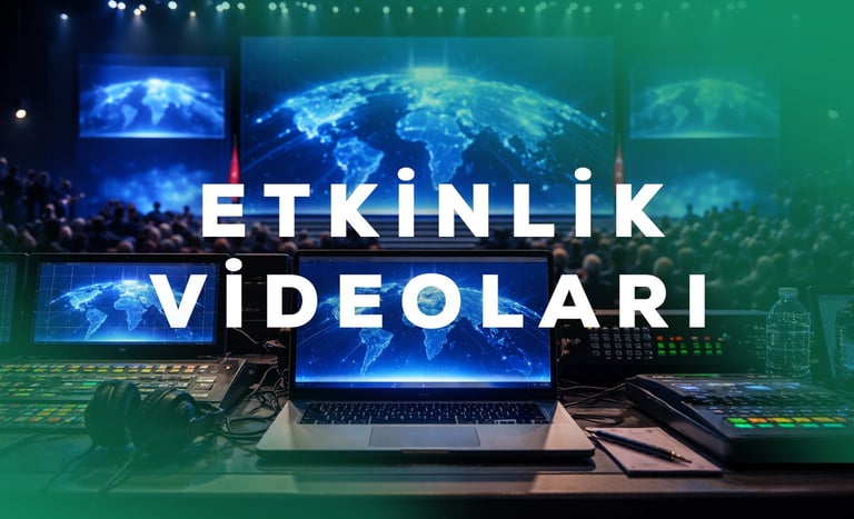 Kurumsal etkinlikler için hazırlanan sahne, açılış ve etkinlik video tasarımı çalışmaları