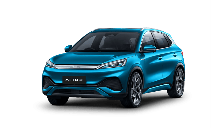 BYD Atto 3 Gresik SUV listrik – tampilan eksterior biru Surabaya