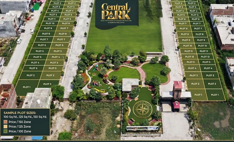 Master plan layout of Central Park township with well-planned residential plots