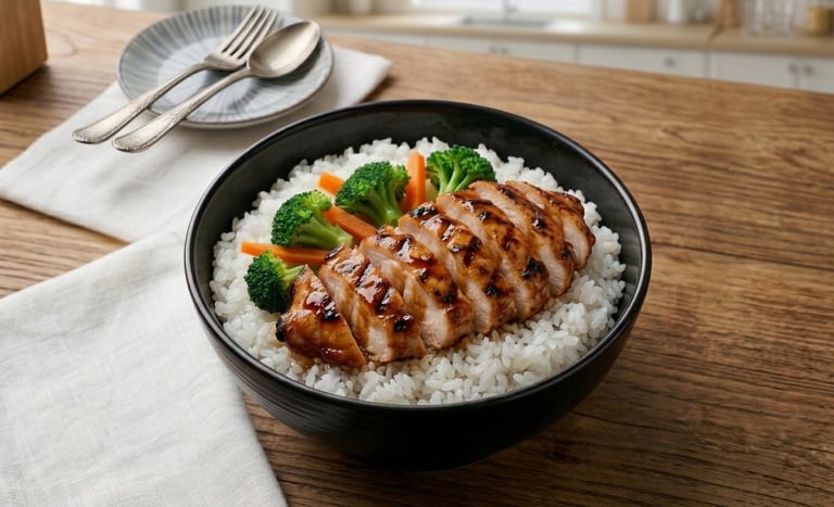 Garlic Chicken and Rice Bowl