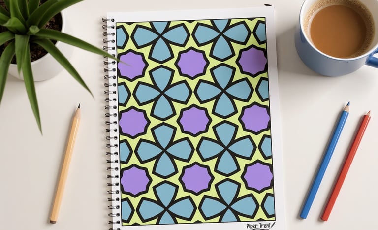 colored page with colored pencils