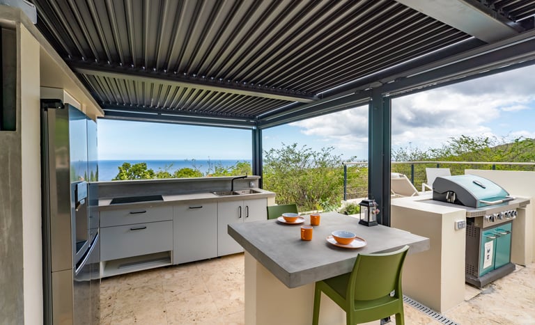cucina in muratura per terrazza