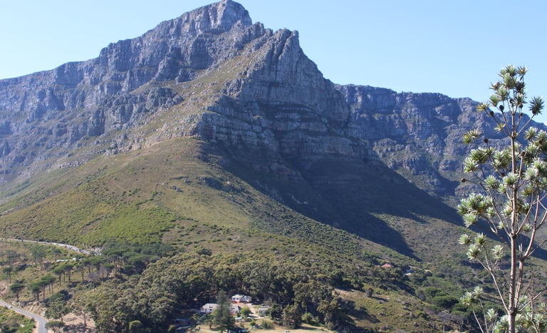 a flat-topped mountain seen from slightly below