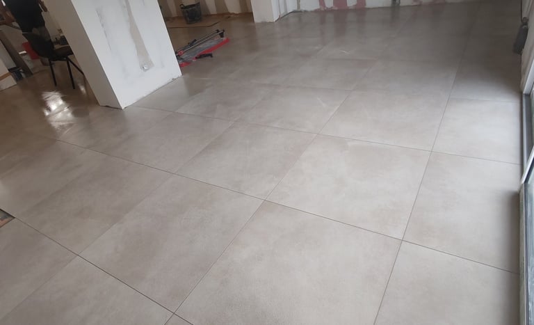 Sol rénové par un carreleur à Béthune