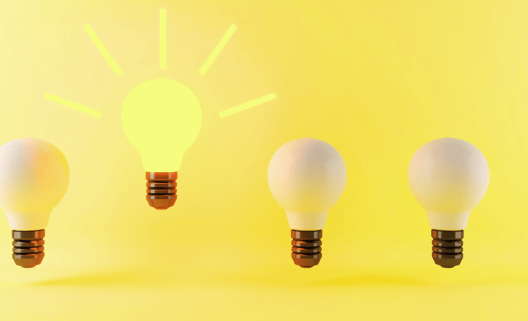 a group of three light bulbs with a light bulb on top displaying consistency 