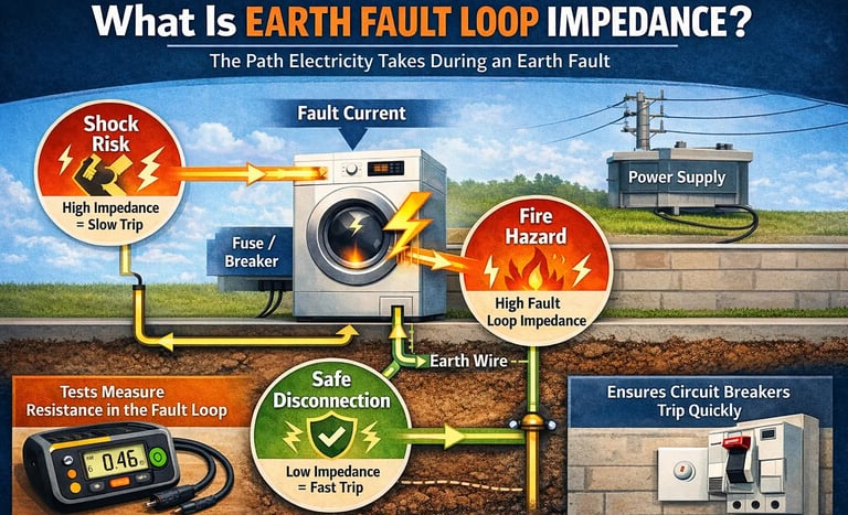 Earth fault loop impedance explained visually United Kingdom