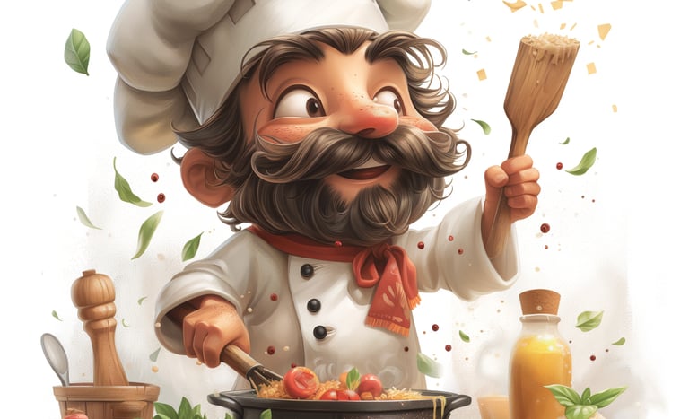 alt="Mascotte chef cuisinier pour restaurant - Design CCA Studio"