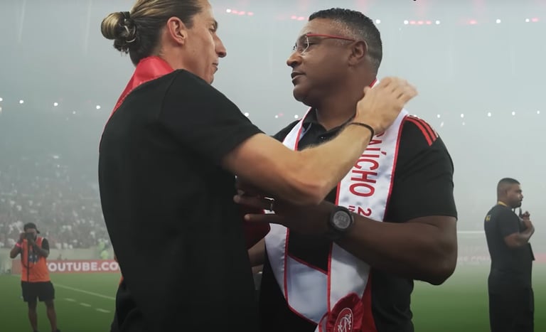 Filipe Luís como técnico contra o Inter em 2025.